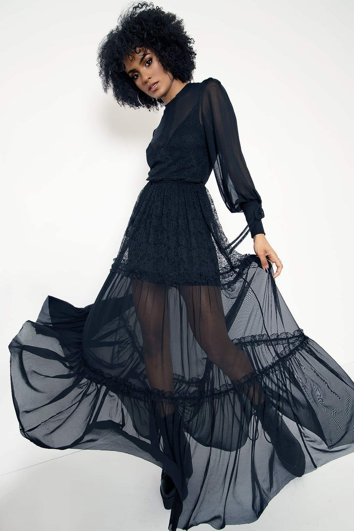 Midnight Ritual Sheer Maxi Dress