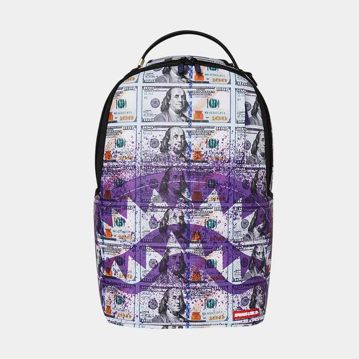 Money Splat Mens Backpack (Purple/Blue)