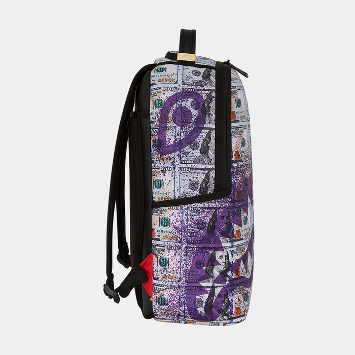 Money Splat Mens Backpack (Purple/Blue)