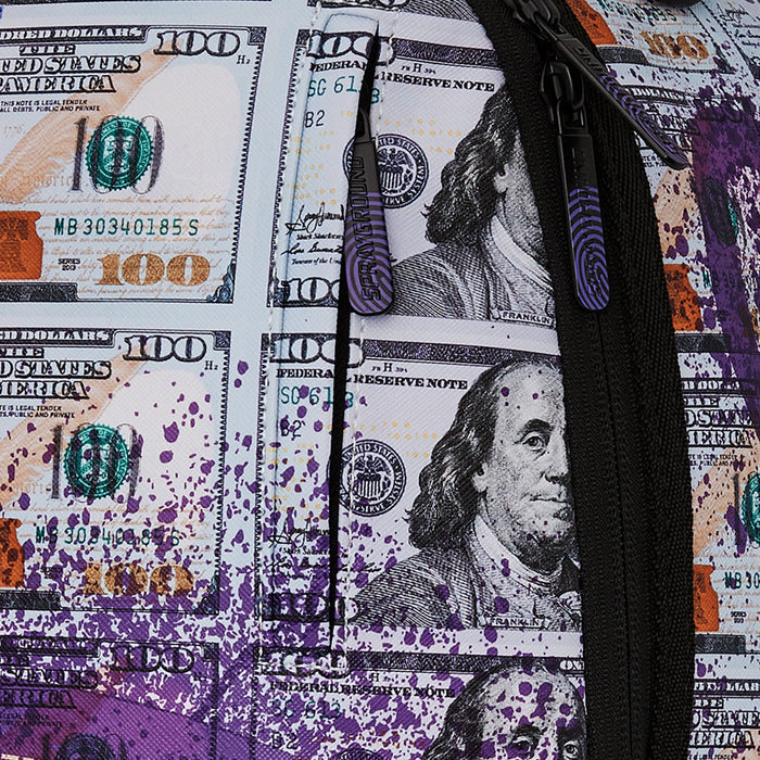 Money Splat Mens Backpack (Purple/Blue)