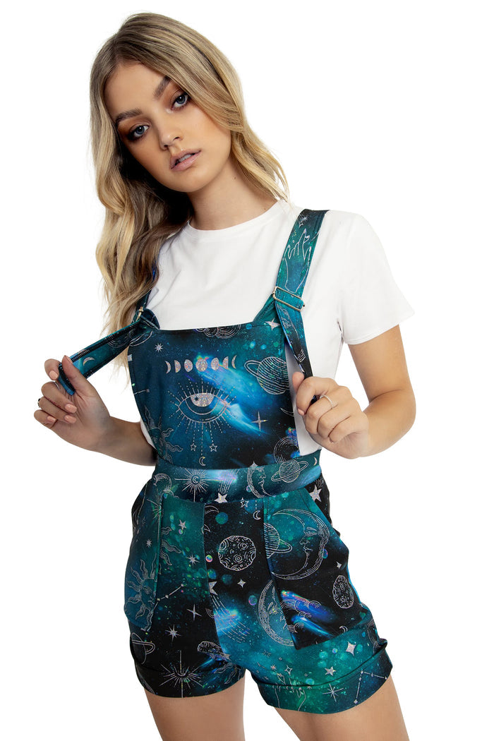 BlackMilk Clothing - Moon Child Short Overalls