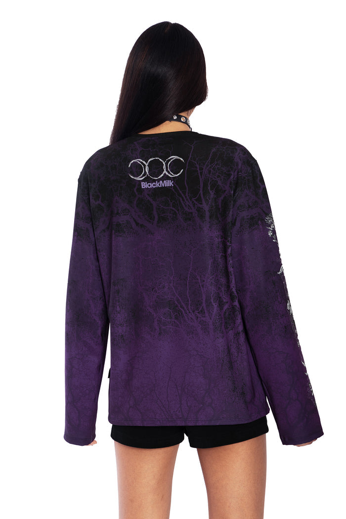 BlackMilk Clothing - Moon Magic Long Sleeve Oversized Tee