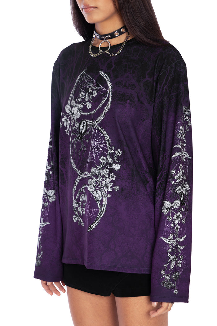 BlackMilk Clothing - Moon Magic Long Sleeve Oversized Tee