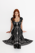 Moon Phases Cap Sleeve Scoop Maxi Dress