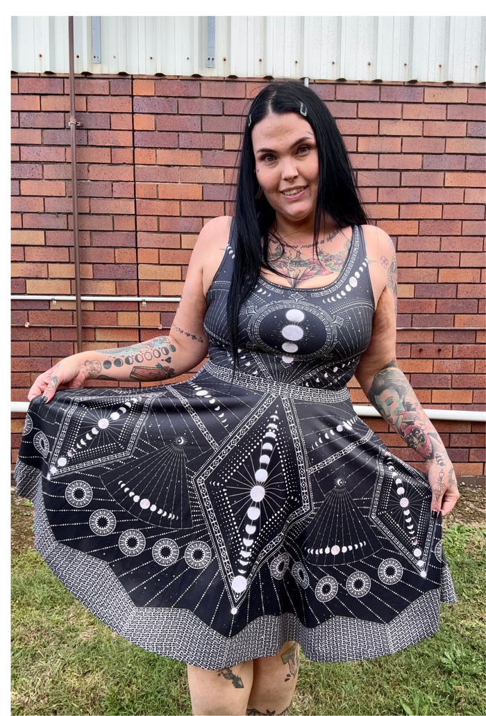 Moon Phases Scoop Longline Dress