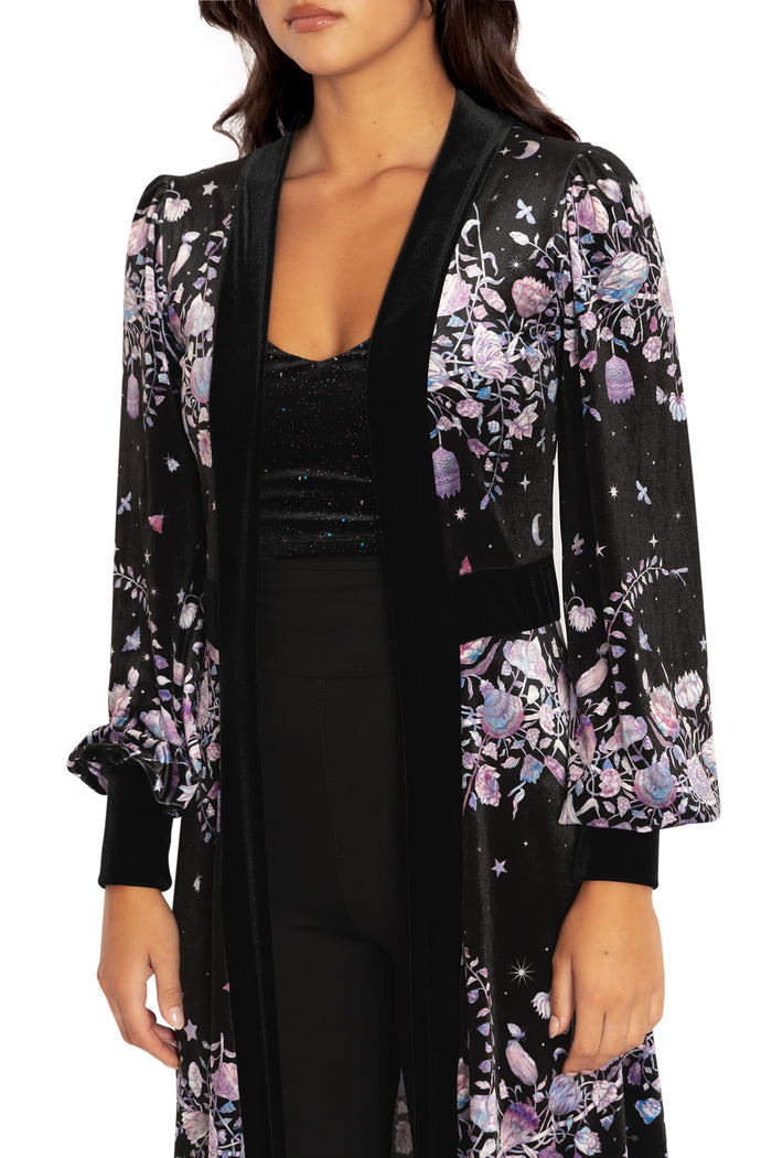 BlackMilk Clothing - Mother Of Pearl Velvet Maxi Jacket