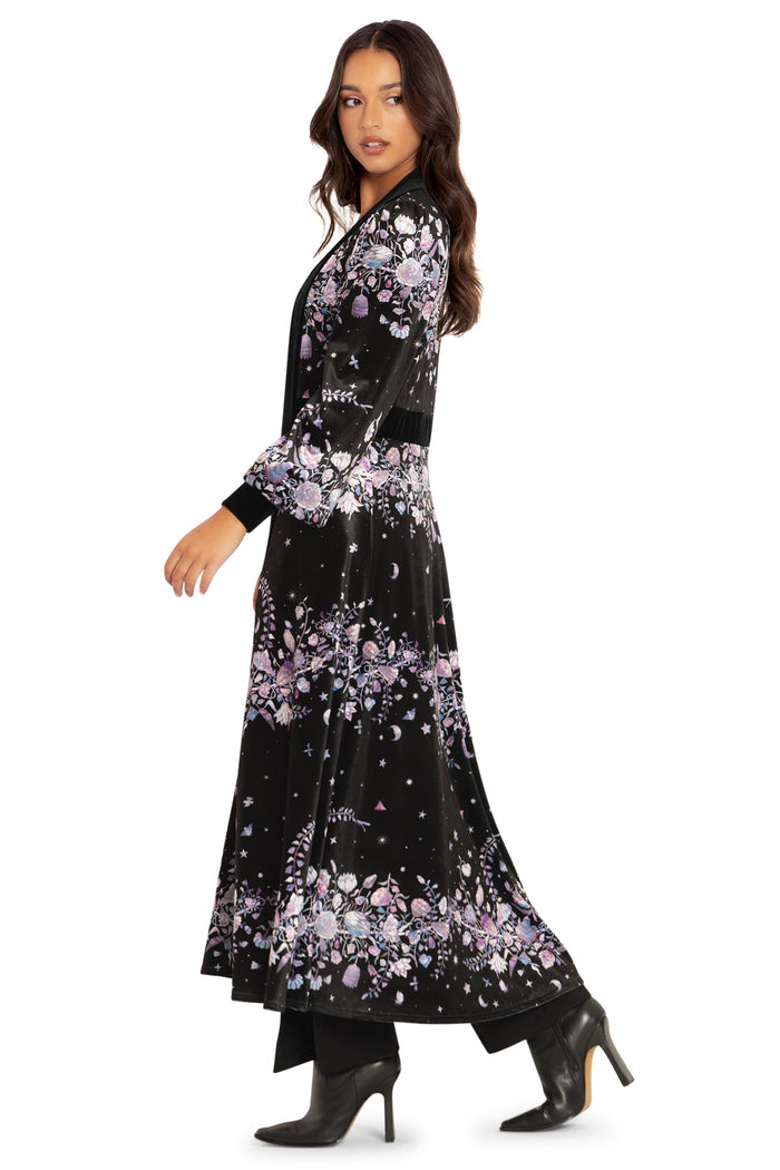 BlackMilk Clothing - Mother Of Pearl Velvet Maxi Jacket