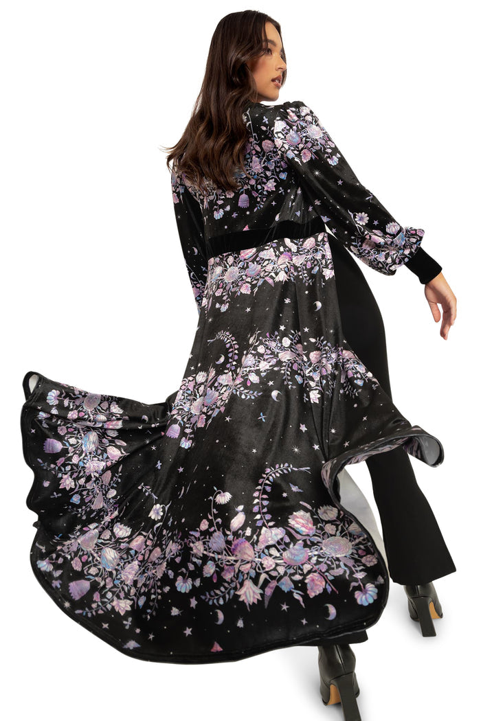 BlackMilk Clothing - Mother Of Pearl Velvet Maxi Jacket