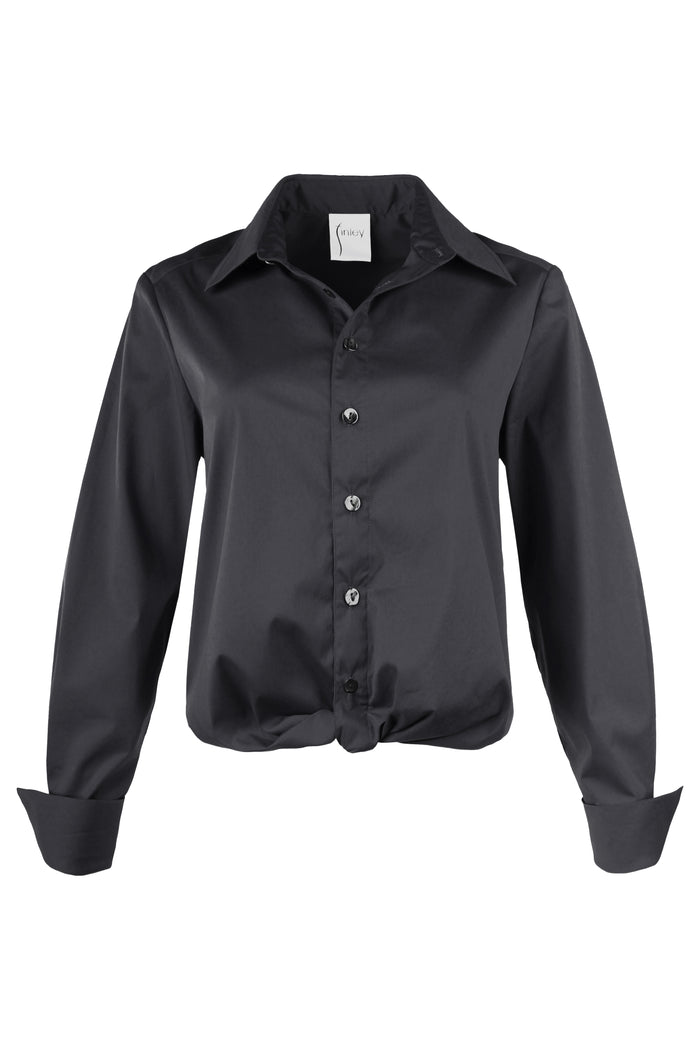 Moxie Shirt Black Silky Poplin