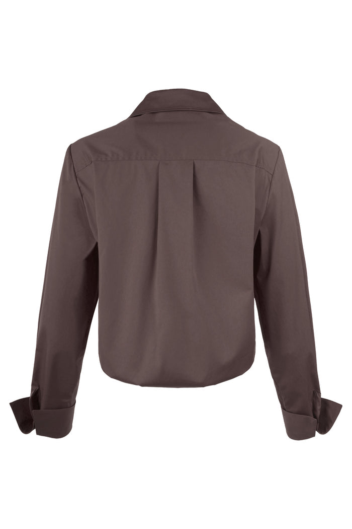 Moxie Shirt Chocolate Brown Silky Poplin