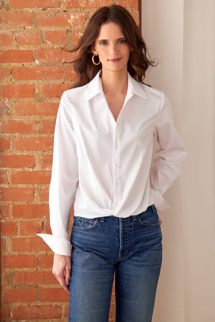 Moxie Shirt White Silky Poplin