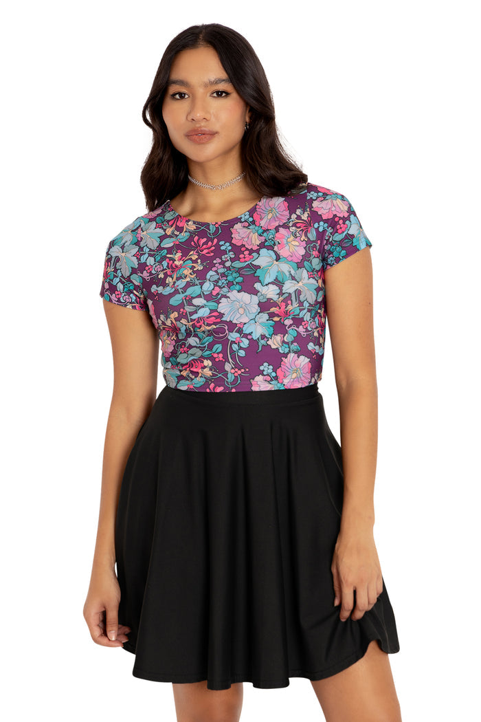BlackMilk Clothing - Mucha Honeysuckle Toastie Cap Sleeve Crop