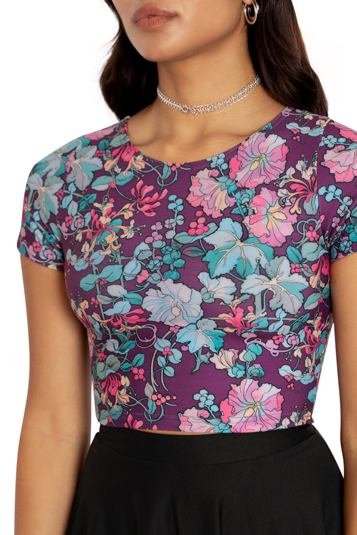 BlackMilk Clothing - Mucha Honeysuckle Toastie Cap Sleeve Crop