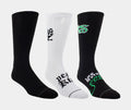 Nas 3 Pack Crew Mens Sock (Black)