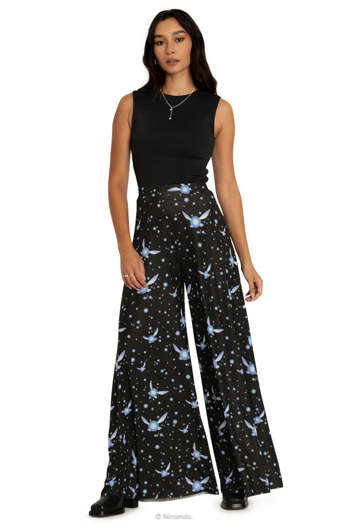 BlackMilk Clothing x Nintendo The Legend Of Zelda - Navi Palazzo Pants - The Legend of Zelda Merchandise - Collaboration apparel - Licenced.