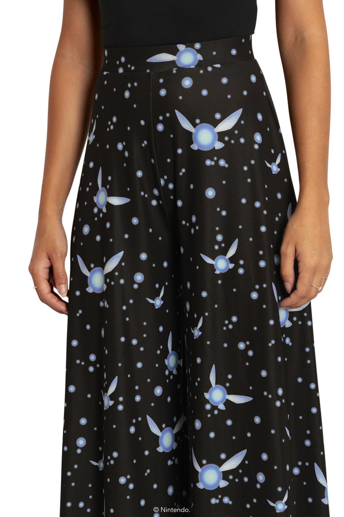 BlackMilk Clothing x Nintendo The Legend Of Zelda - Navi Palazzo Pants - The Legend of Zelda Merchandise - Collaboration apparel - Licenced.