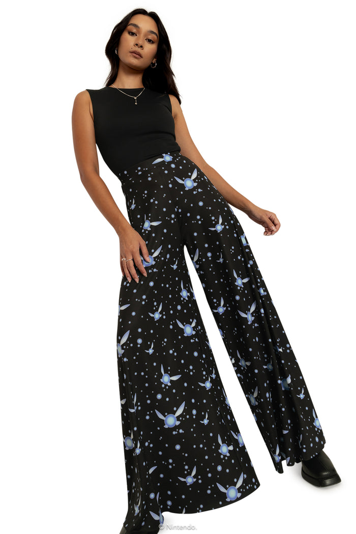 BlackMilk Clothing x Nintendo The Legend Of Zelda - Navi Palazzo Pants - The Legend of Zelda Merchandise - Collaboration apparel - Licenced.