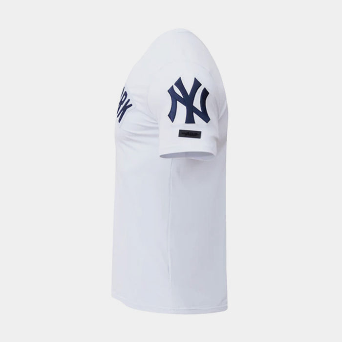 New York Yankees Classic Mens Short Sleeve Shirt (White/Navy)