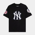 New York Yankees DIY Stitch Mens Short Sleeve Shirt (Black/Blue)