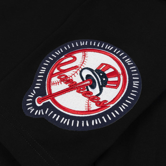 New York Yankees DIY Stitch Mens Short Sleeve Shirt (Black/Blue)