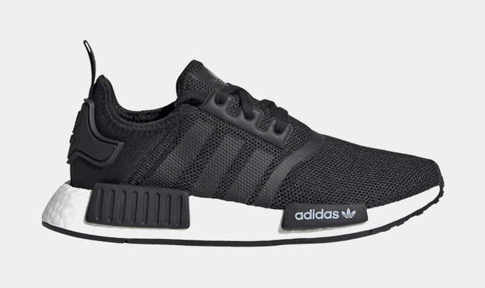 NMD R1 Grade School Running Shoes (Black/White)