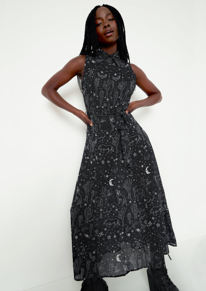 Nocturnal Maxi Shirt Dress
