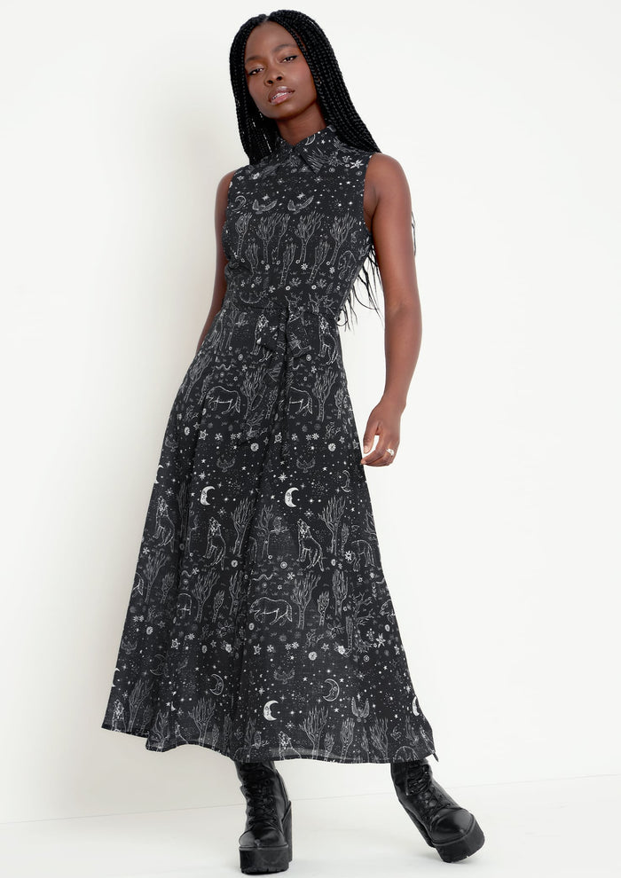 Nocturnal Maxi Shirt Dress