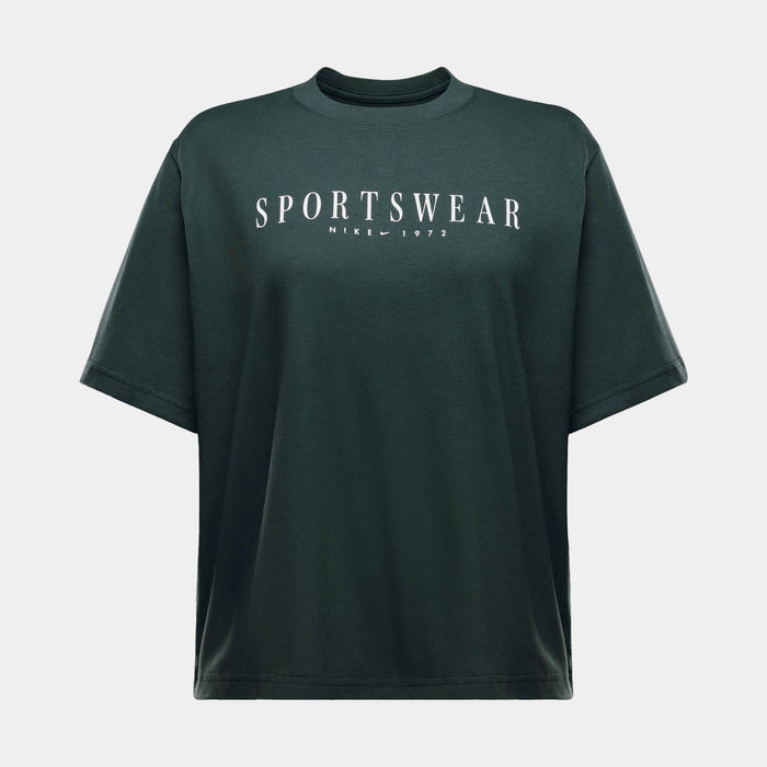 NSW Boxy Tee Womens Short Sleeve Shirt (Green/White)
