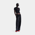 NSW Chill Knit Slim Cropped Womens Short Sleeve Shirt (Black)