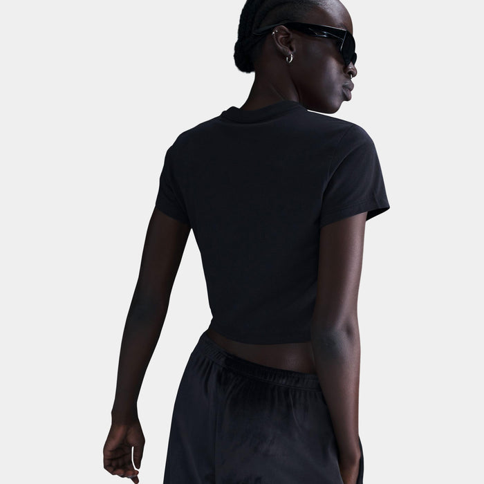 NSW Chill Knit Slim Cropped Womens Short Sleeve Shirt (Black)