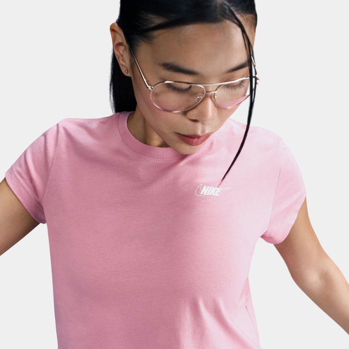 NSW Club Cropped Womens Short Sleeve Shirt (White/Elemental Pink)