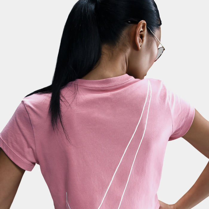 NSW Club Cropped Womens Short Sleeve Shirt (White/Elemental Pink)