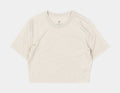NSW Essential Slim Crop Womens Short Sleeve Shirt (Beige/White)