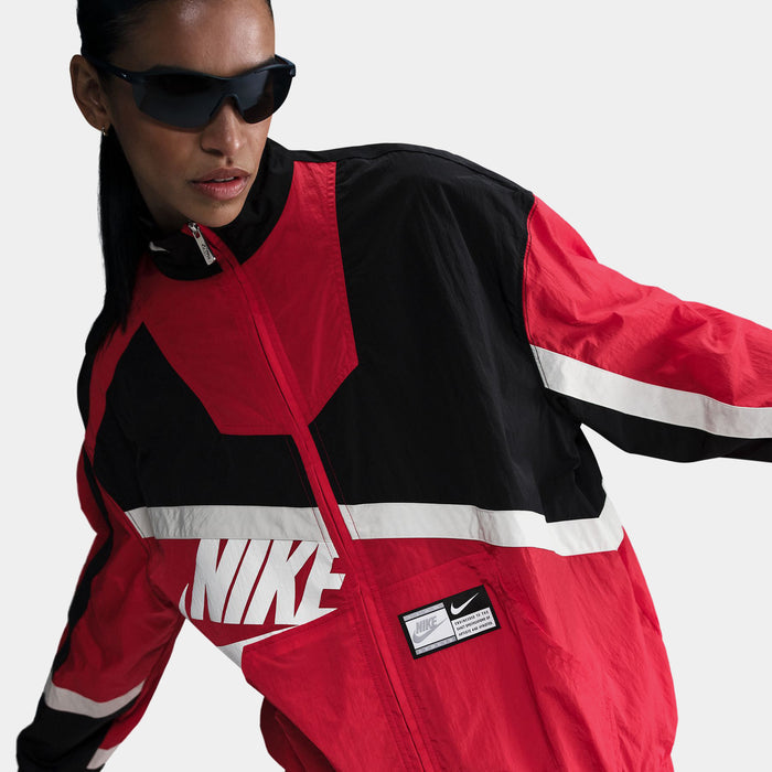 NSW Oversized Woven Womens Jacket (Red/Black)