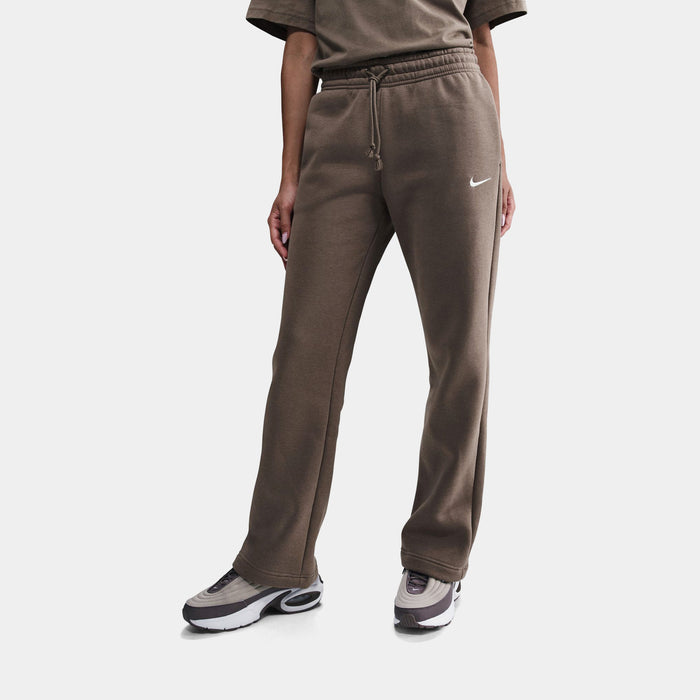 NSW Phoenix Fleece Open Hem Womens Sweatpants (Brown/Beige)