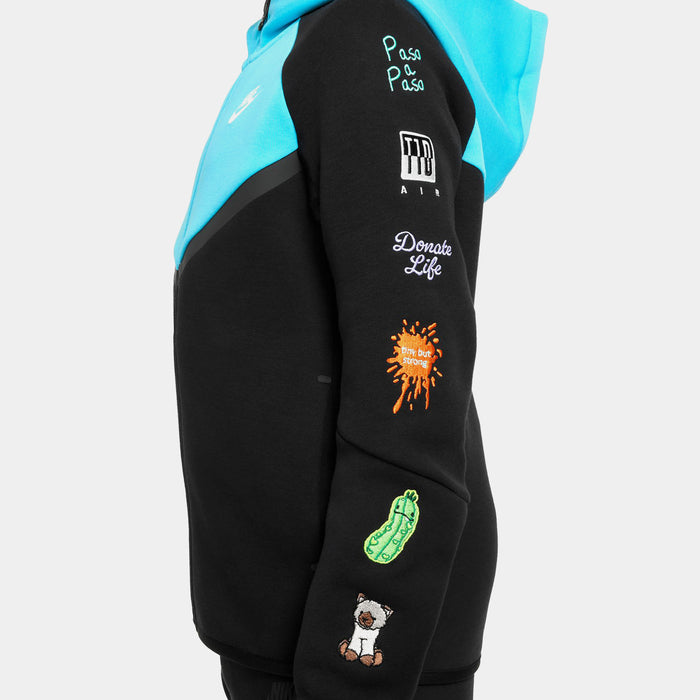 NSW Tech Fleece Full Zip Grade School Hoodie (Black/Blue)