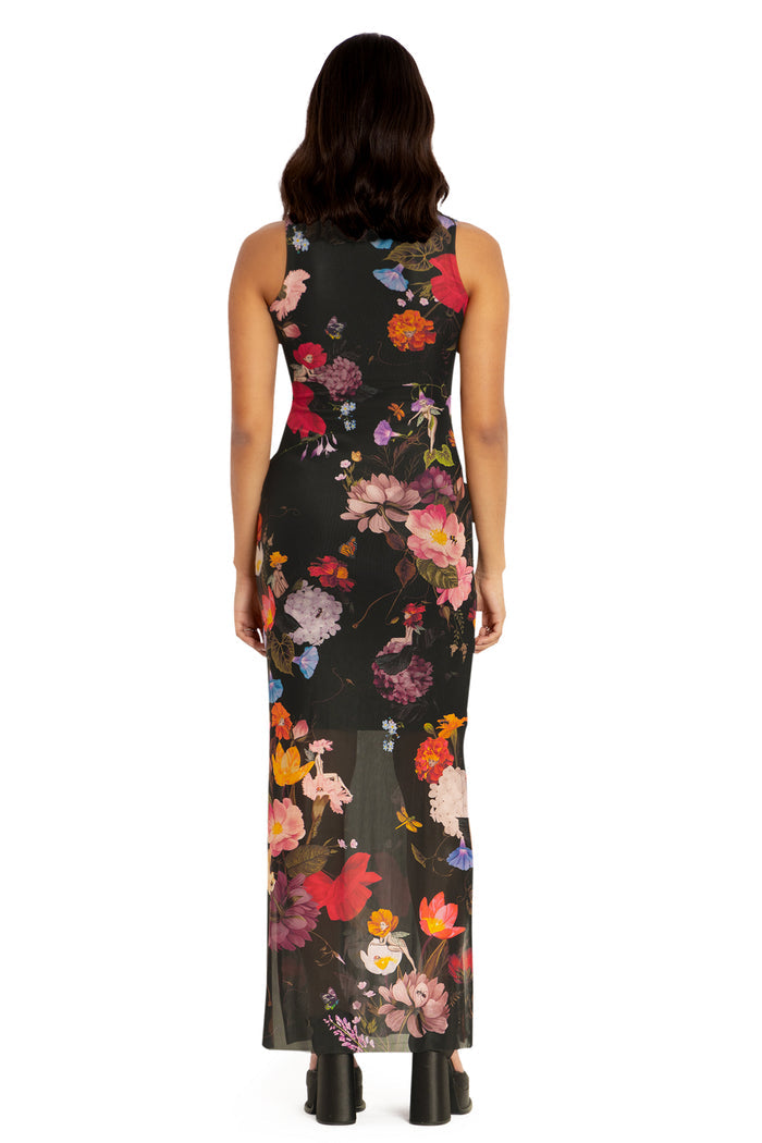 BlackMilk Clothing - Nymph Garden Sheer Column Maxi Dress