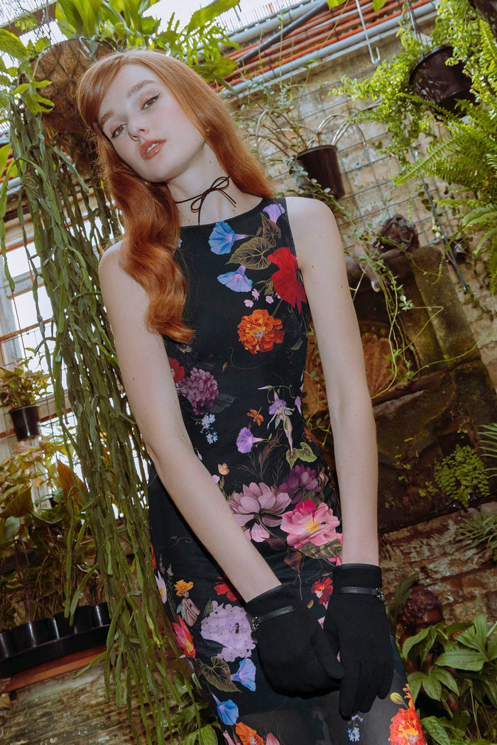 BlackMilk Clothing - Nymph Garden Sheer Column Maxi Dress