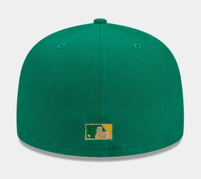 Oakland Athletics Laurel Side Patch 59FIFTY Mens Hat (Green)