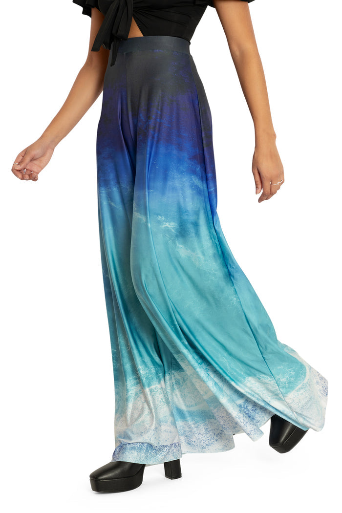 BlackMilk Clothing - Ocean Waves Palazzo Pants