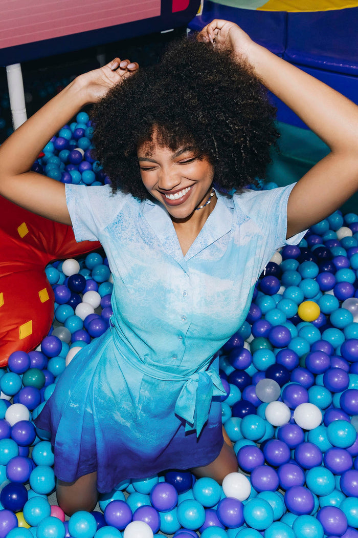 BlackMilk Clothing - Ocean Waves Shirt Dress