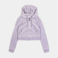OG Bling Velour Full Zip Womens Hoodie (Violet)