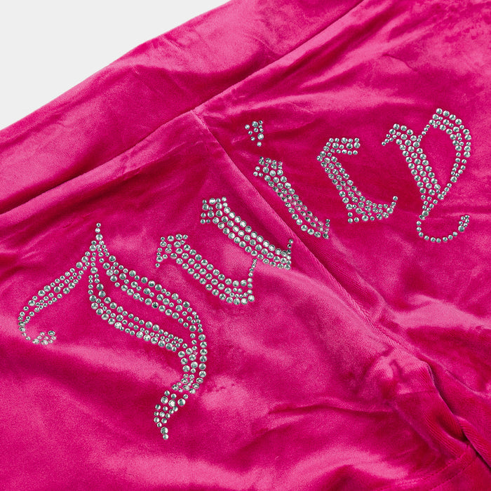 OG Bling Velour Womens Shorts (Hot Pink)