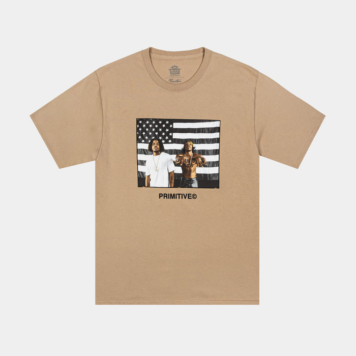 Outkast Graphic Mens Short Sleeve Shirt (Khaki/Black)