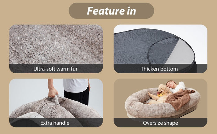 Oversized Portable Companion Bed for Pets & Owners
