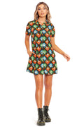 BlackMilk Clothing x Pokemon - Paldea First Partner Pokemon Short Sleeve Button Up Dress - Pokémon Merchandise - Collaboration apparel - Licenced.