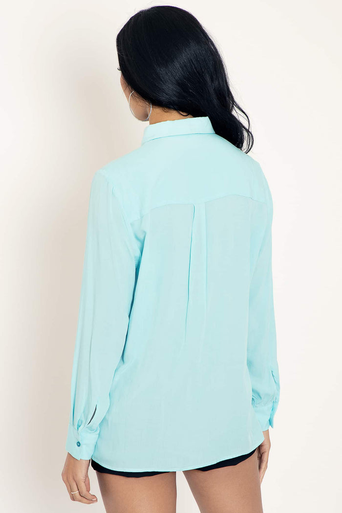 Pastel Blue Button Me Up Shirt