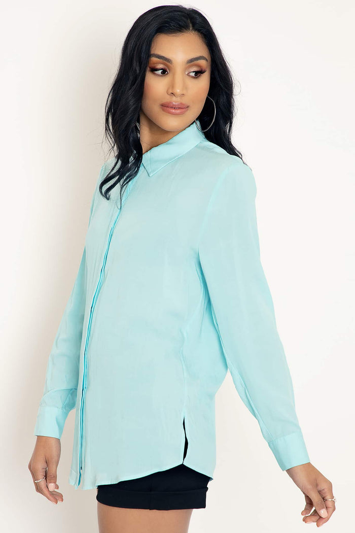 Pastel Blue Button Me Up Shirt