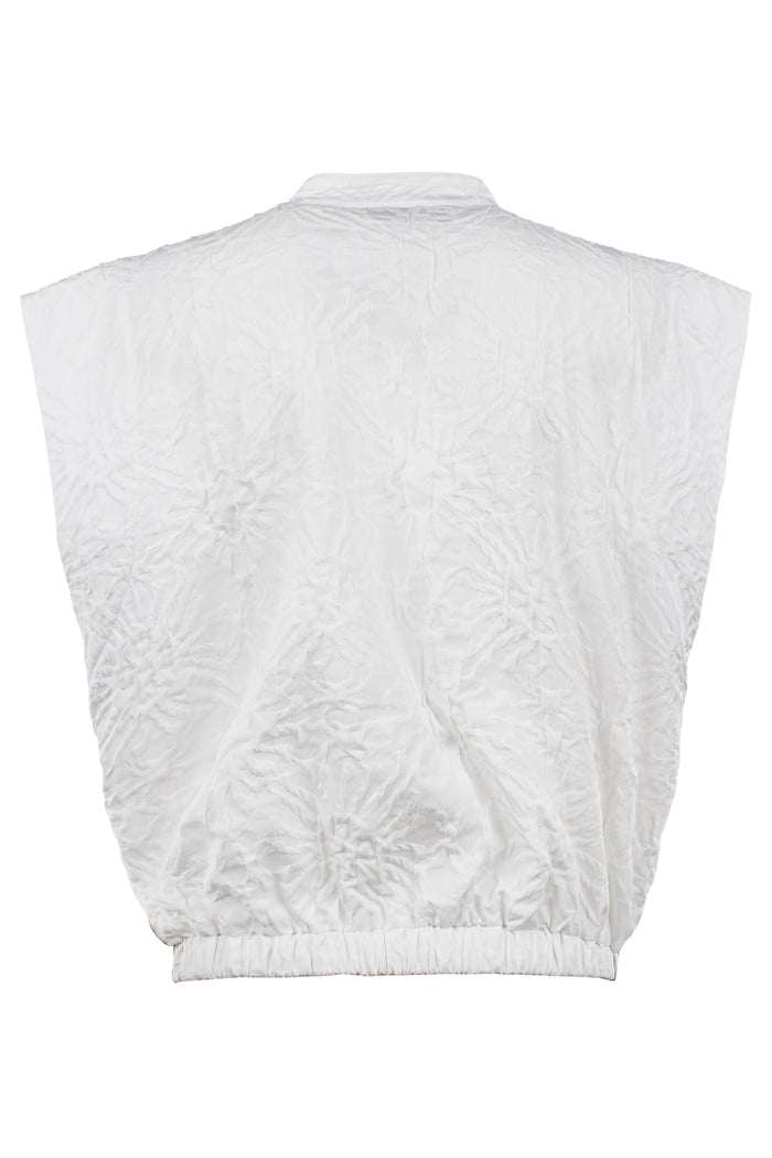 Pearl Popover White Textured Jacquard