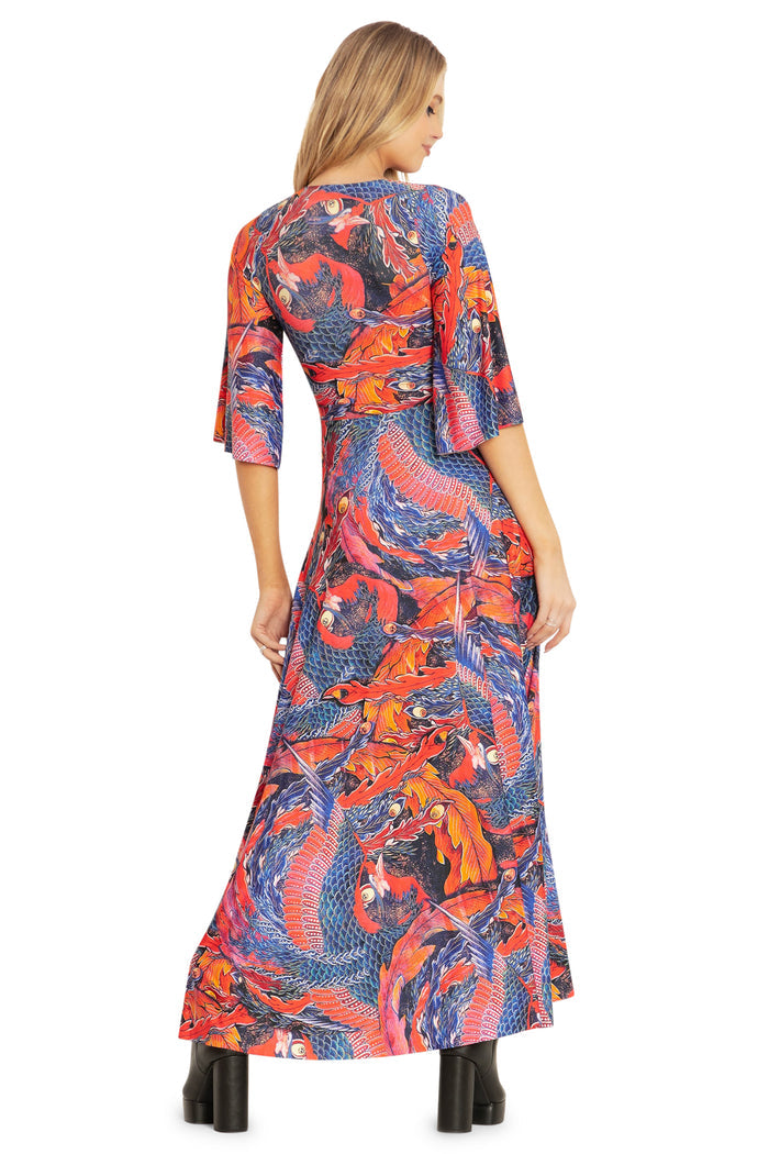 BlackMilk Clothing - Phoenix Arising Wide Sleeve Maxi Dress